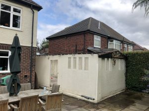 Garage roof asbestos removal in order to build a two storey extension