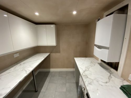 Food prep area for the rabbits.