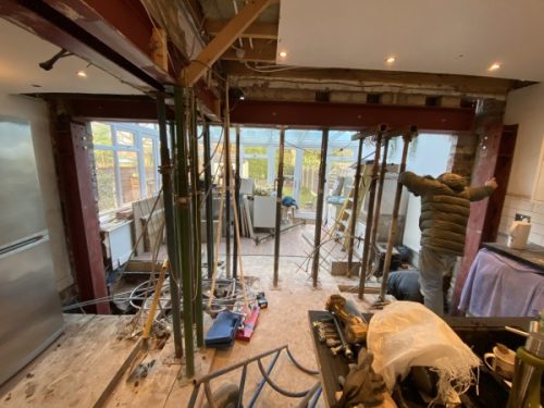 Steel Beams Supporting Rear of House