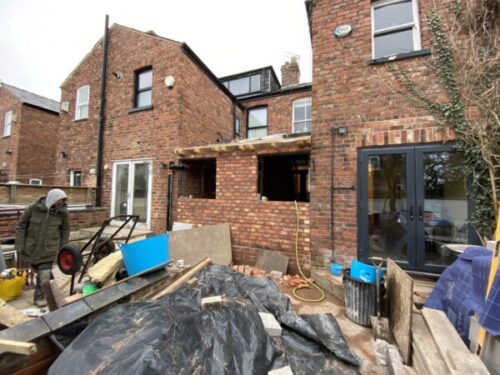 Two extensions in Chorlton sharing a party wall
