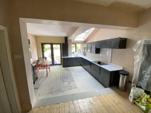 One of the extensions in Chorlton sharing a party wall