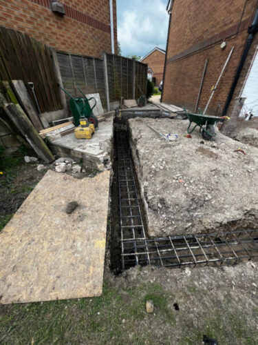 Single Storey Wrap Around Extension - Piling Cage