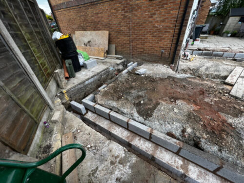 Single Storey Wrap Around Extension - Trench Blocks